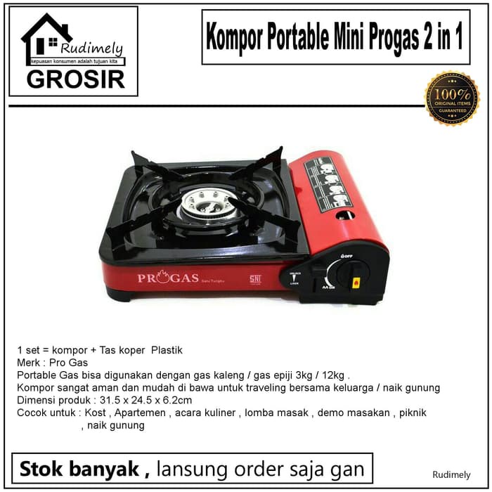 GROSIR Kompor Portable Gas kaleng / gas epiji Mini Progas 2 in 1