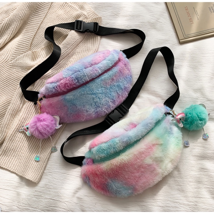 WAIST BAG WANITA OIKO FUR UNICORN / WAIST BAG LUCU