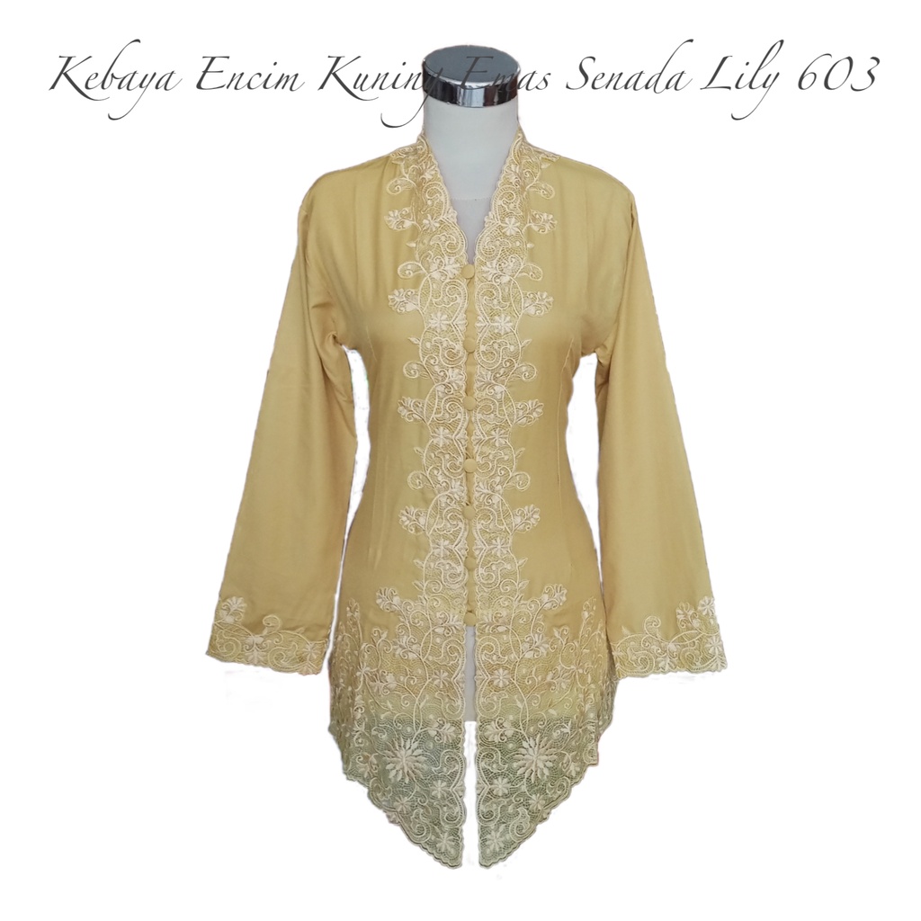 Kebaya Encim Kuning Emas Senada Lily I 603