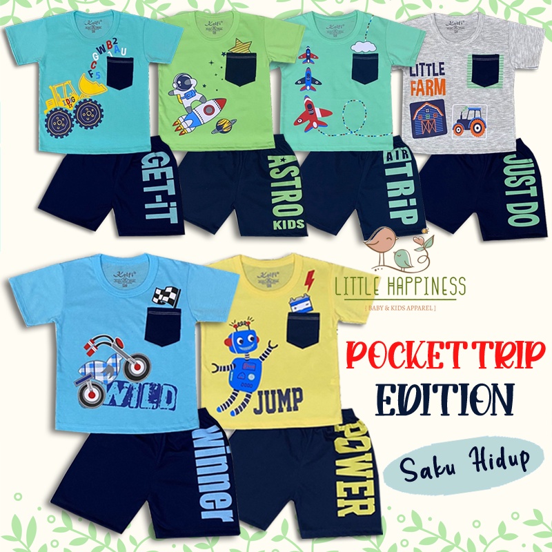 SETELAN BAJU ANAK COWOK 1-8 TAHUN &quot;POCKET TRIP EDITION&quot; / SETELAN BAJU ANAK KELFI