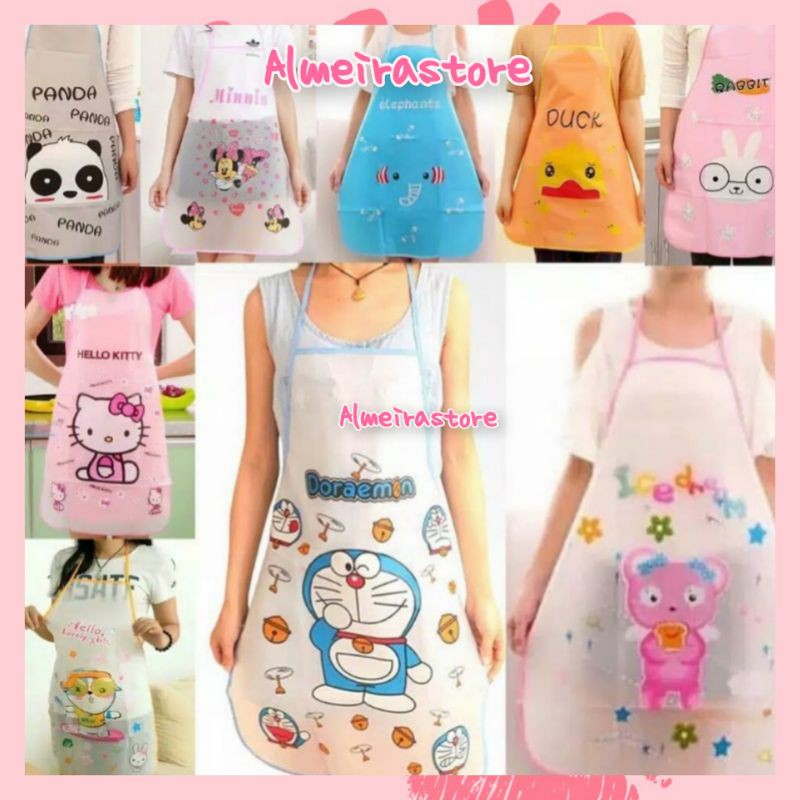 Apron Waterproof / Celemek Masak Anti Air / Celemek Karakter