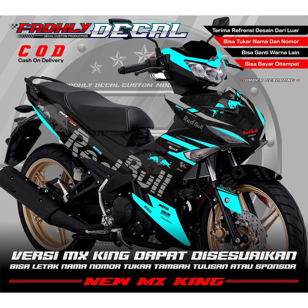 decal mx king 150 full body dekal decal stiker fullbody mx king Tosca grey keren sticker