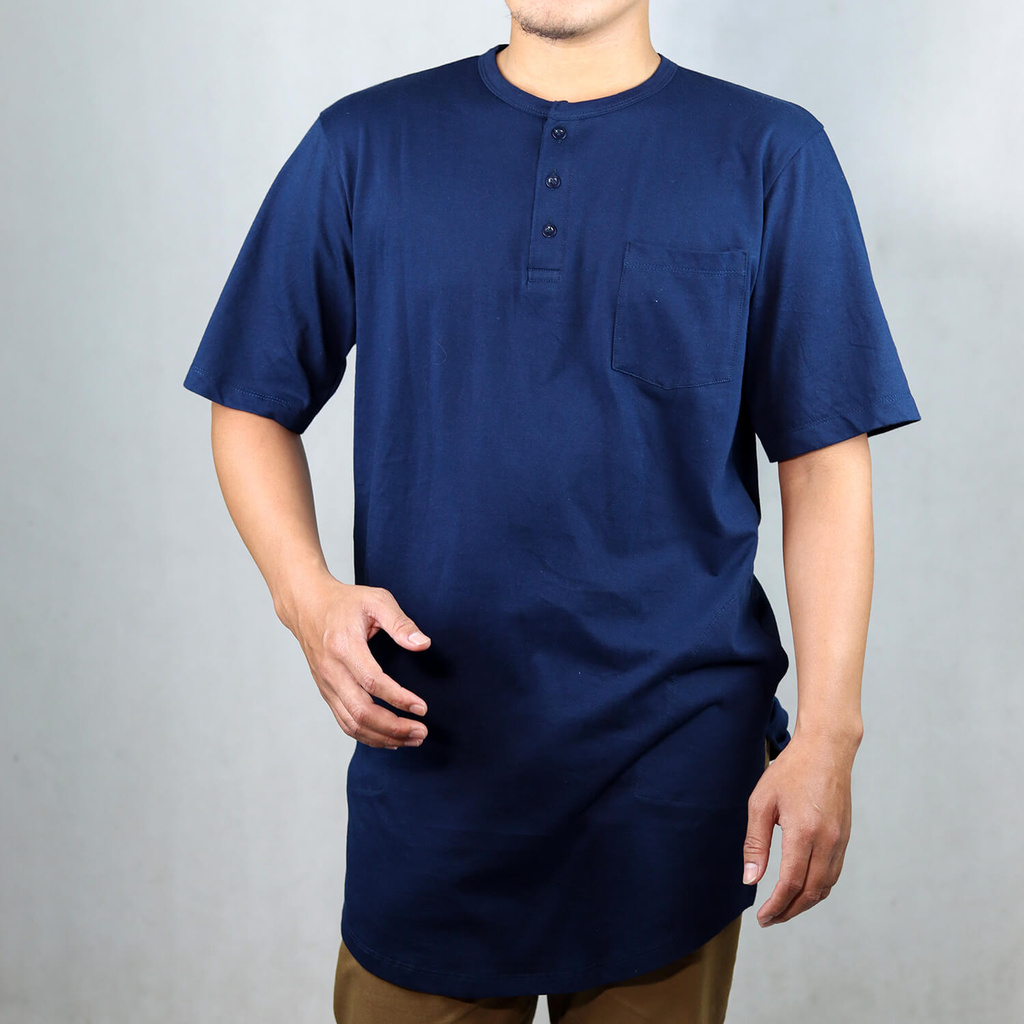 Kurta Qita Kaos Kurta Premium / Baju Koko Pria - KQ HANLEY NAVY Ori Original