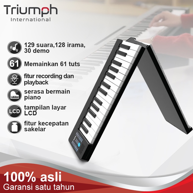 Keyboard portabel bluetooth 61 tombol, piano listrik pintar,  piano profesional 61 tombol, keyboard piano kecil