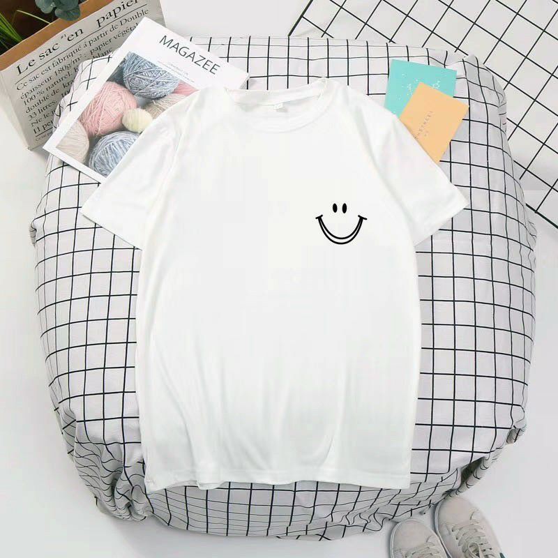 Baju Kaos Simple smile logo Korean style BTS NCT blackpink