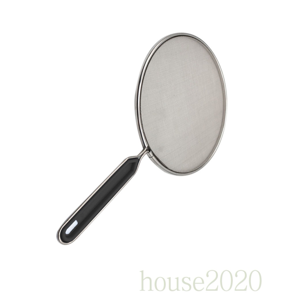 [HOUSE2020]Grease Splatter Screen Guard for Frying Pan Stainless Steel Flat Oil Net Splash Cover Skillet Lid, 25cm