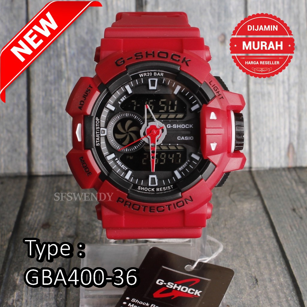 PALING LAKU  Jam tangan G Shock GBA 400 Tali Merah Gmix Premium digital sporty tahan air