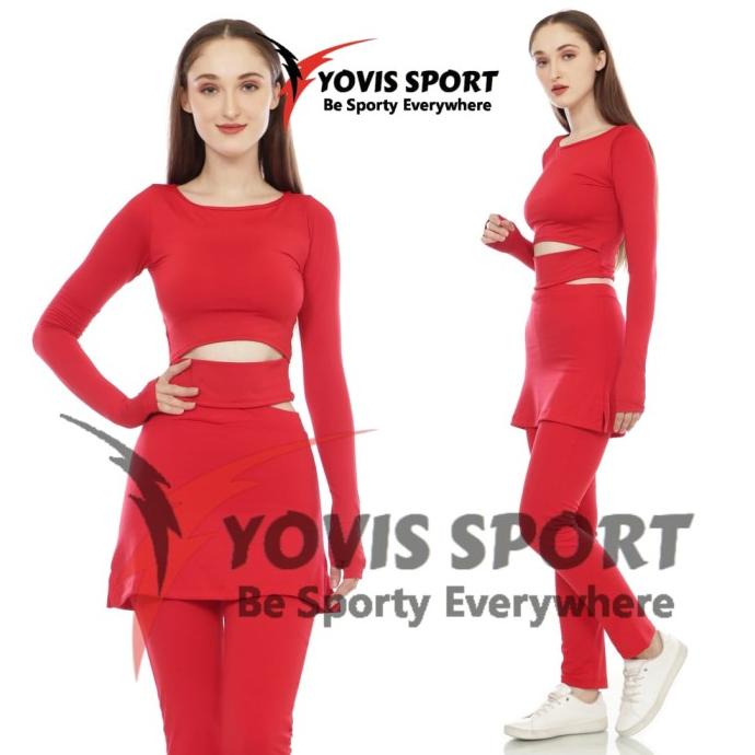 celana rok wanita / celana senam / celana aerobik / merah