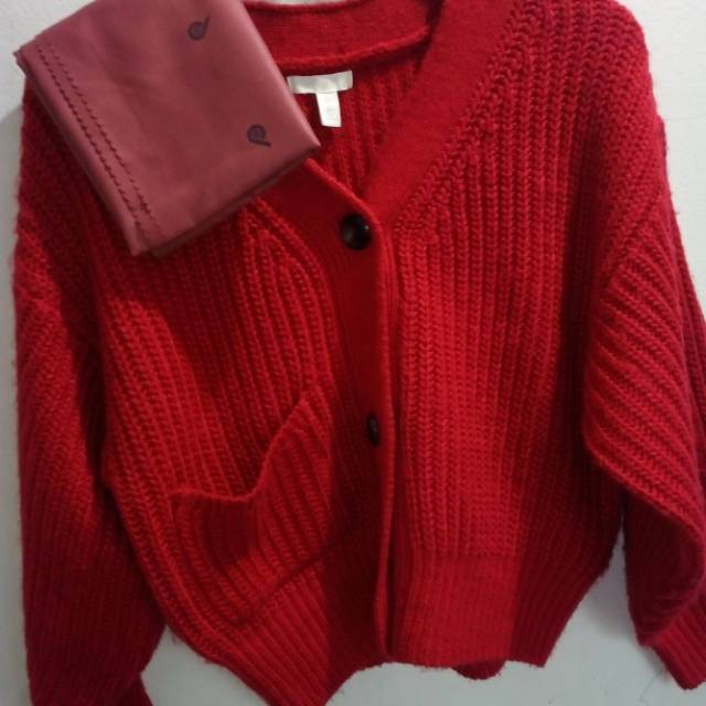 Hijab deenay aksara rasberry new+cardigan hnm red size Xs original store