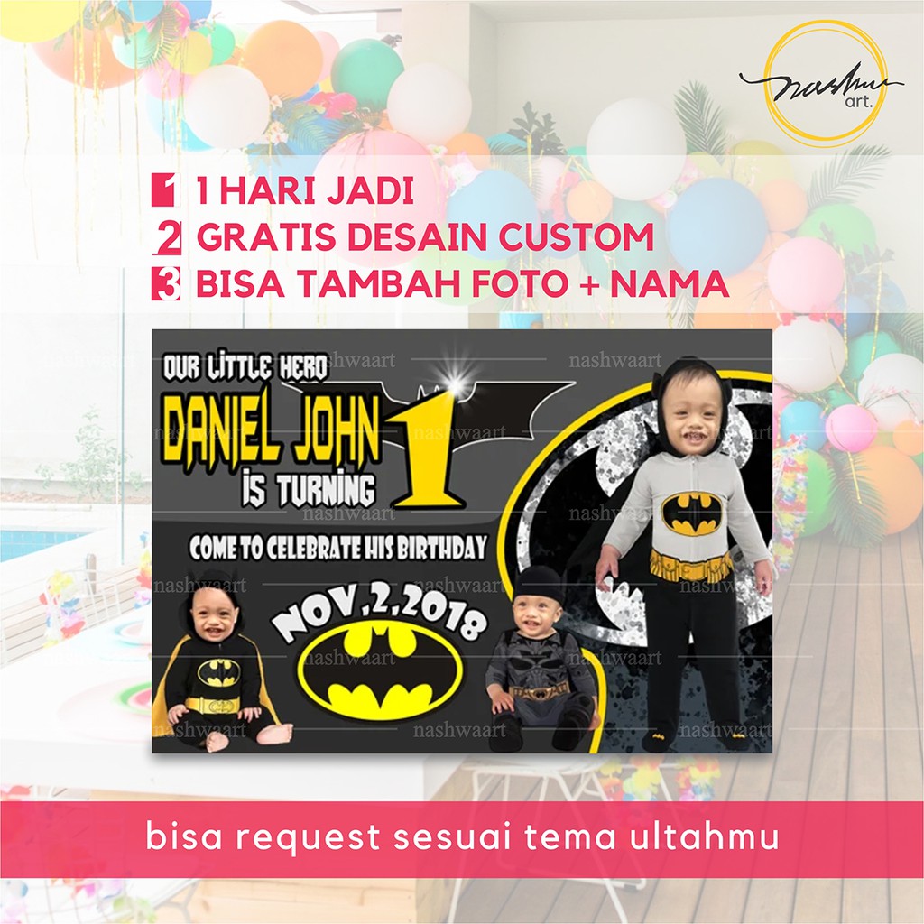 Jual BANNER ULTAH BATMAN BACKDROP ULANG TAHUN BATMAN ULTAH TEMA BATMAN