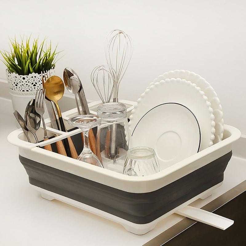 Promo Terbaru!!!Alat Dapur Rak Piring Lipat Pengering Gelas Portable Dish Rack Drying Foldable Rak Cucian Berkualitas