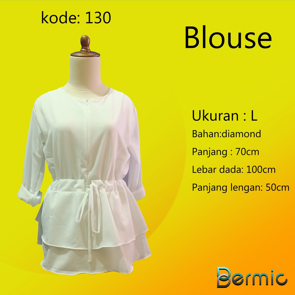  baju  atasan  blouse baju  muslimah putih  polos  130 