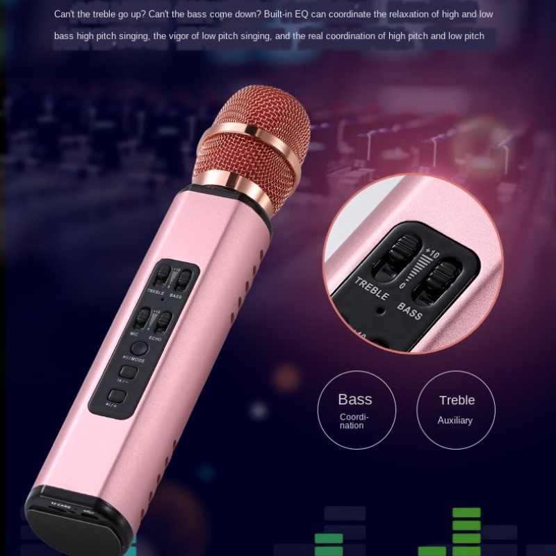 Mic Wireless Bluetooth K6/Microphone Karaoke Stereo Sound player/Mikropon Speaker Super Bas Ktv