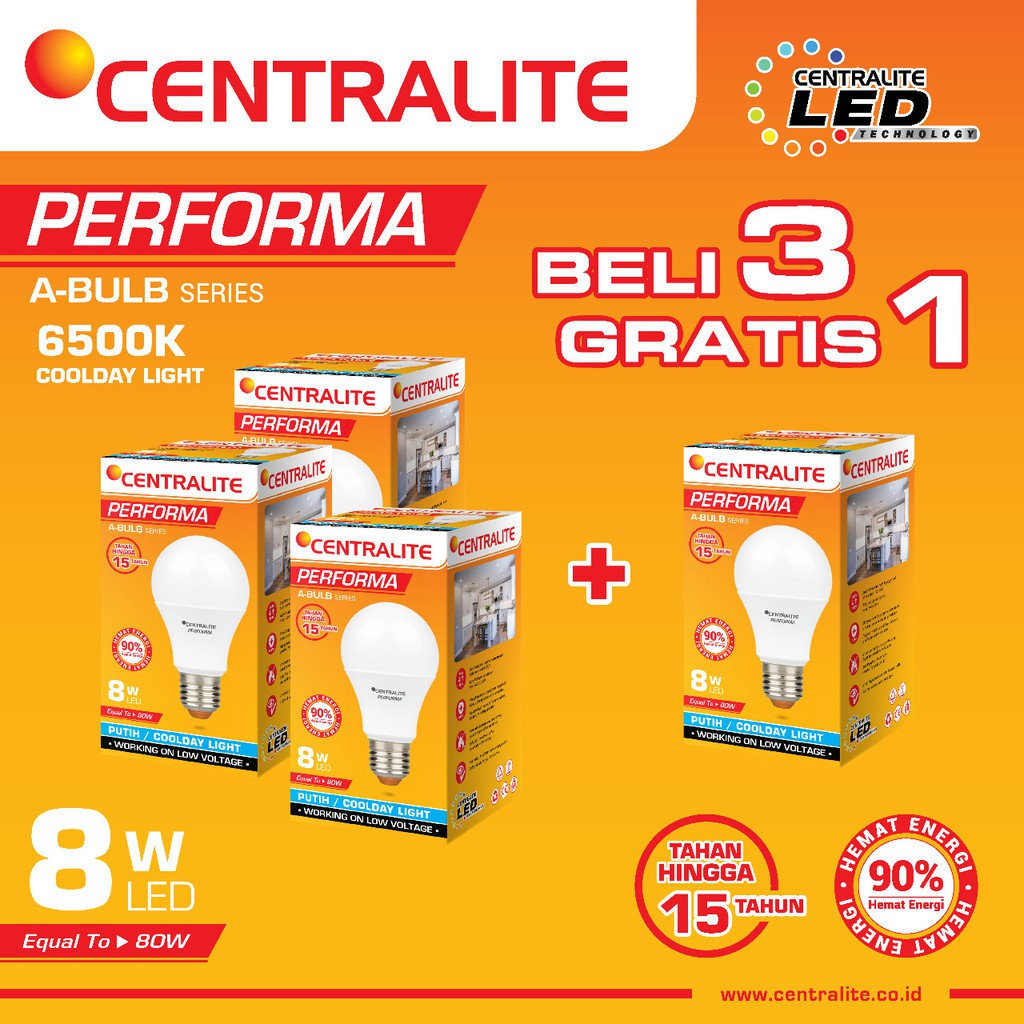 Paket 8W CD Isi 4 Pcs CTL Performa Lampu Led Bulb Classic 8W CD Putih / Paket Bundling Lampu Led