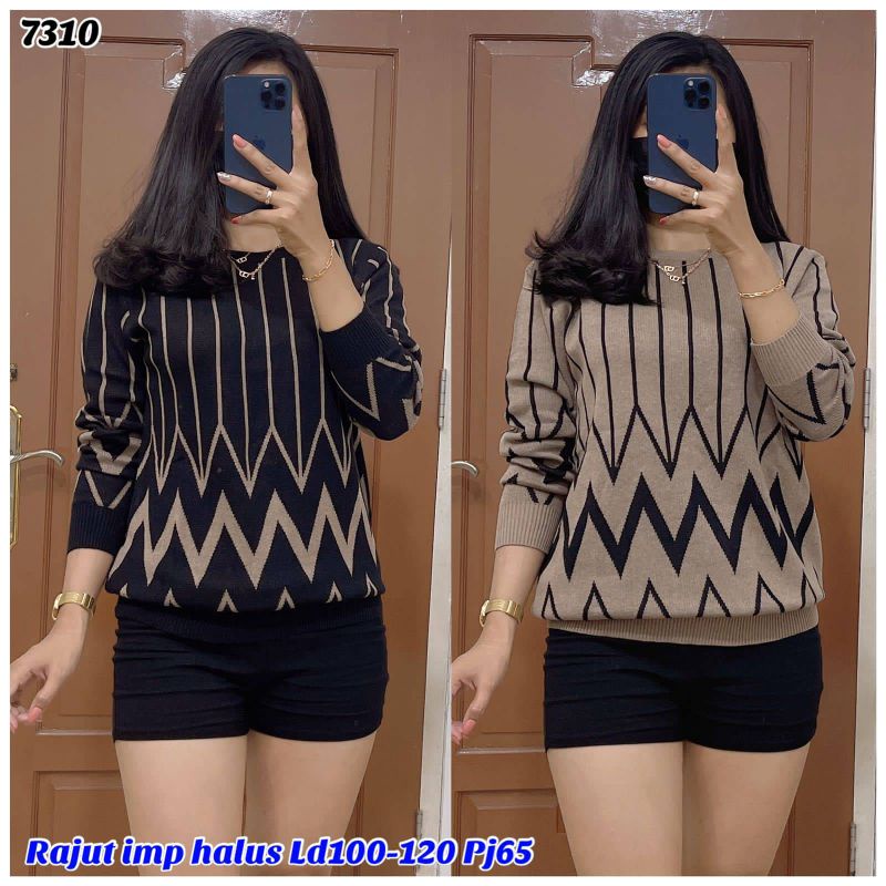 7310# ATASAN RAJUT IMPORT ZIGZAG