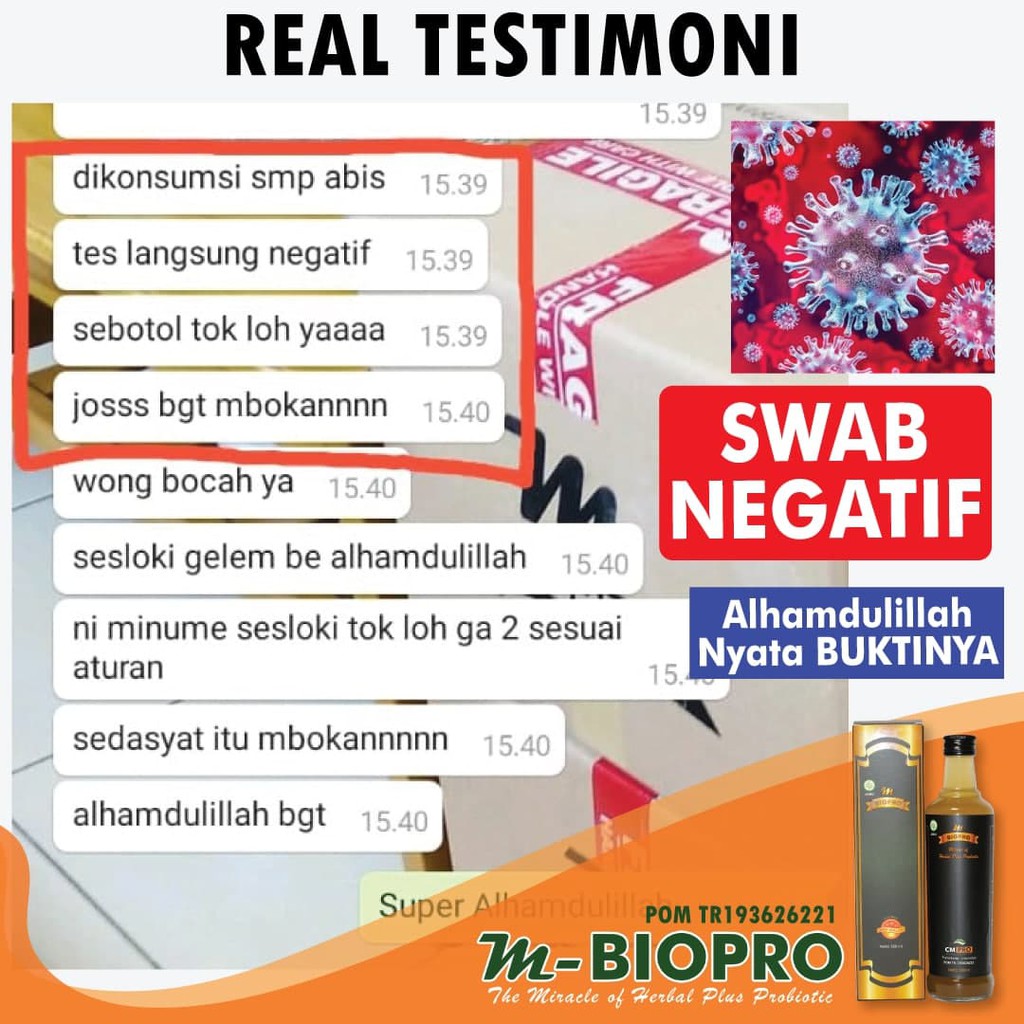 Obat Covid 19 Herbal, Sesak Nafas dan Batuk Ampuh, Obat Gangguan Pernafasan, Hiduun Tersumbat, Tidak Bisa Mencium Bau dengan M BioPro Herbal Asli Alami 100% Original BPOM Halal MUI-2