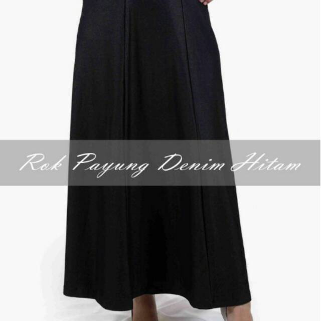 Rok Payung Denim Hitam Zetha
