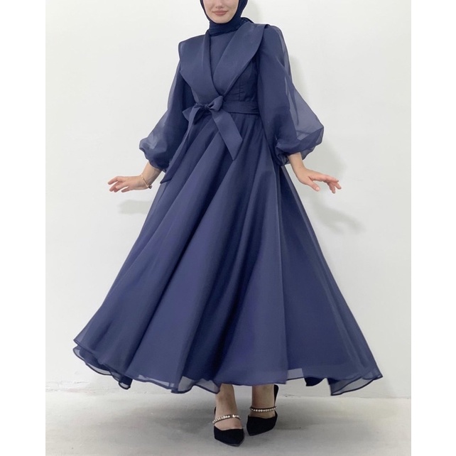 dress muslim organza dress hijab organza