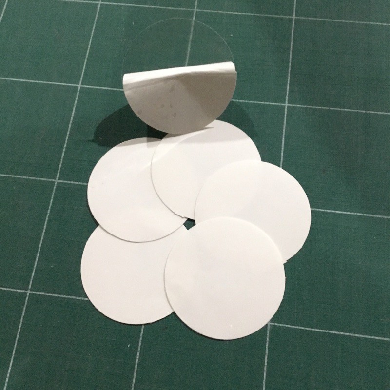 

label sticker transparan bulat polos diameter 5cm isi 20 pcs