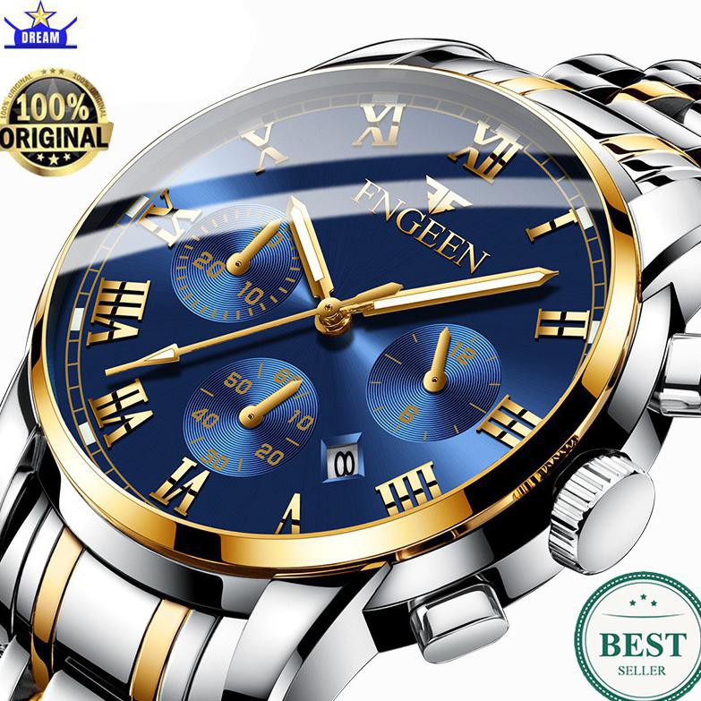 BISA BAYAR DI TEMPAT COD✔ Jam Tangan Pria FNGEEN 4006 Luxury Full Steel Sport Quartz Business