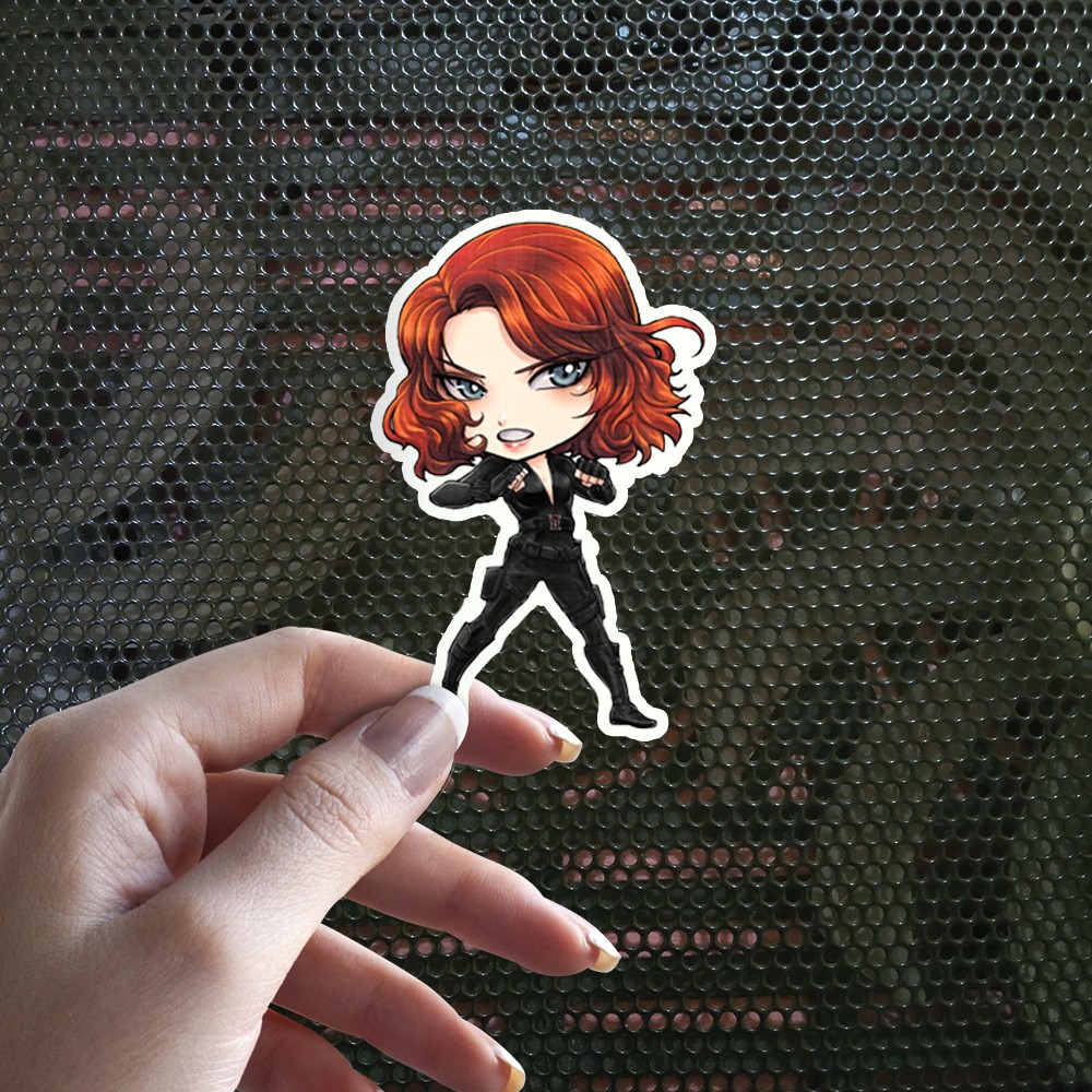 

Sticker Decal Vinyl Tahan Air Black Widow Natasha Romanoff Chibi