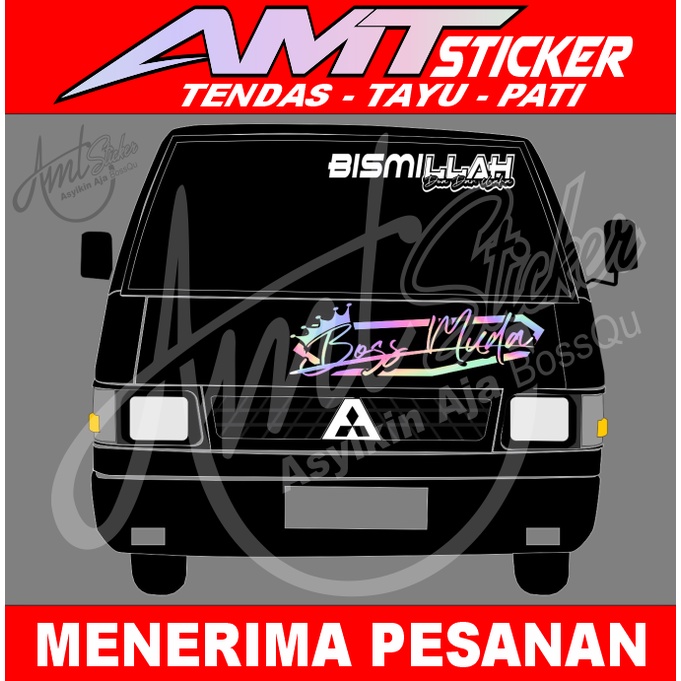 [TERLARIS] STICKER CUTTING HOLOGRAM PICK UP L300 BOSS MUDA STICKER KACA DEPAN BISMILLAH