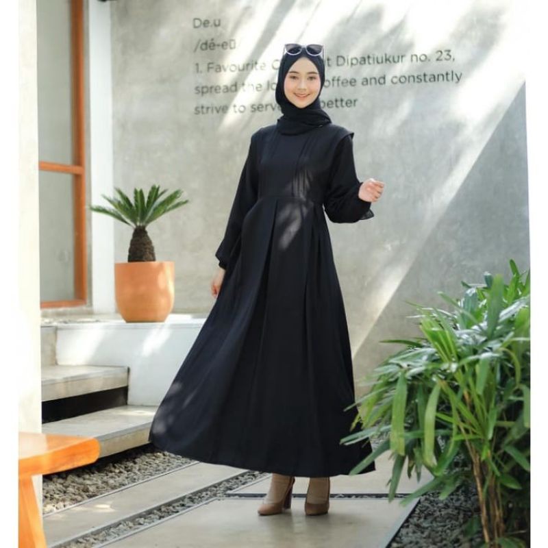 TANISHA DRESS offnesel || gamis ITY CREPE PREMIUM fashion muslim (COD) || TERMURAH [best seller]