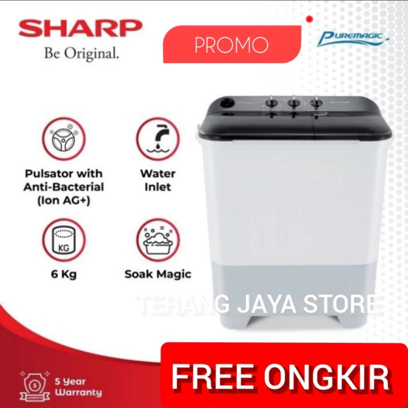 Jual MESIN CUCI SHARP 2 TABUNG EST65NT EST 65 NT EST 65NT 6, 5KG 6,5 KG ...