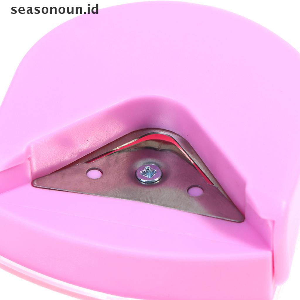 (seasonoun) Alat Pemotong Sudut Kertas Mini R4 DIY Warna pink