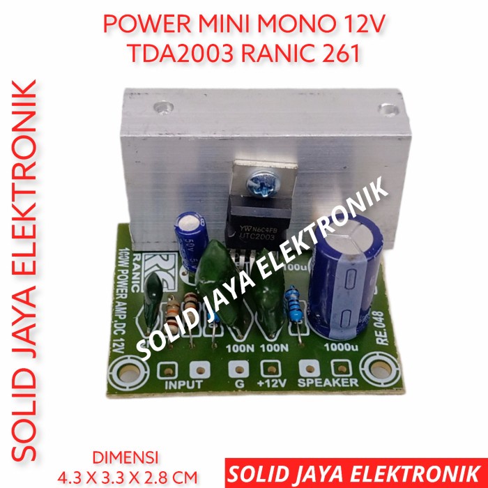 KIT POWER MINI MONO 12V DC TDA2003 12 VOLT V AMPLIFIER AMPLI RANIC 261