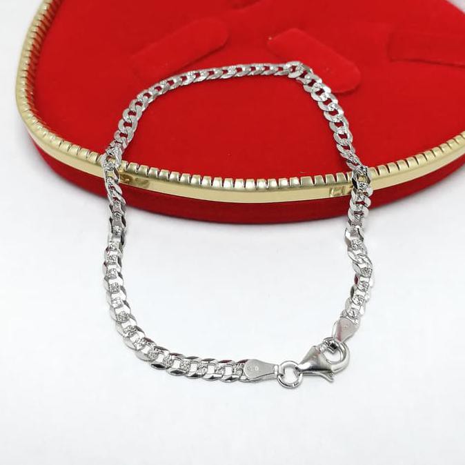 Grosir Gelang Tangan Sisik Naga Perak 925 / Gelang Silver Lapis Emas Putih