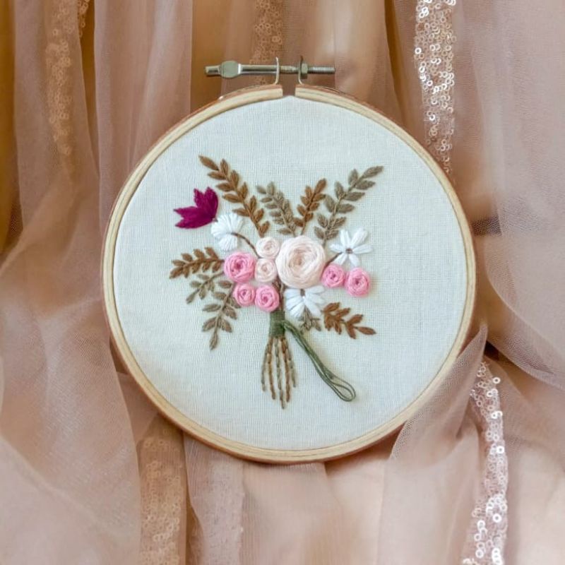 Hoop art embroidery, Embroidery kit, Hiasan dinding, Sulam tangan, sulam, custom, pigora, pigura, pi