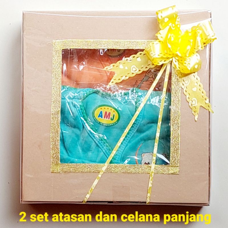 Hampers Perlengkapan Baju Bayi Baru Lahir  Paket Promo 2 Set baju bayi stelan Panjang Cantik dan Murah