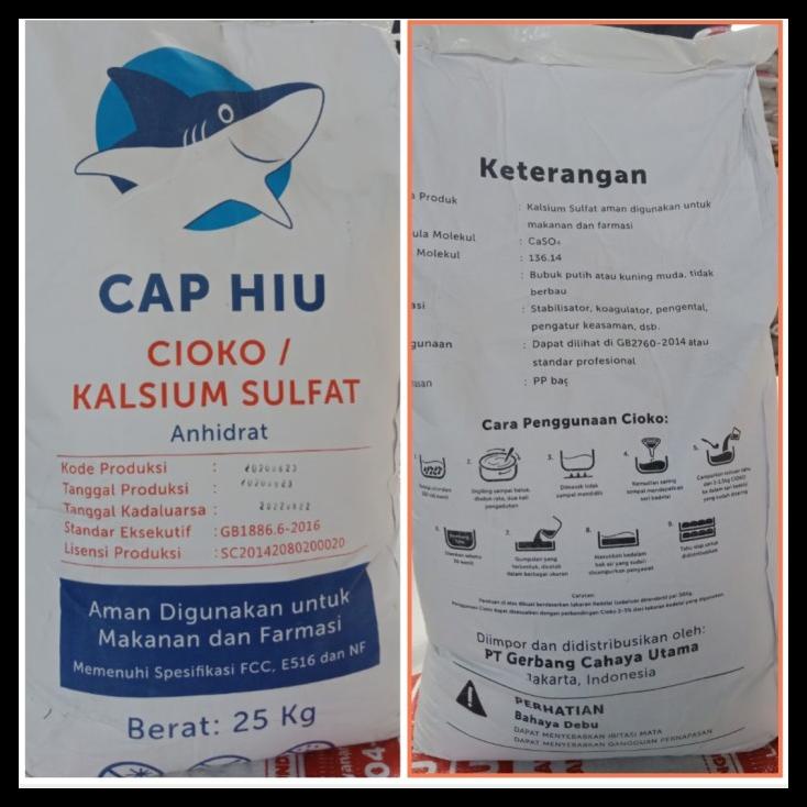 TERBARUU Cioko Kalsium Sulfat Cap Hiu Food Grade TERLARIS