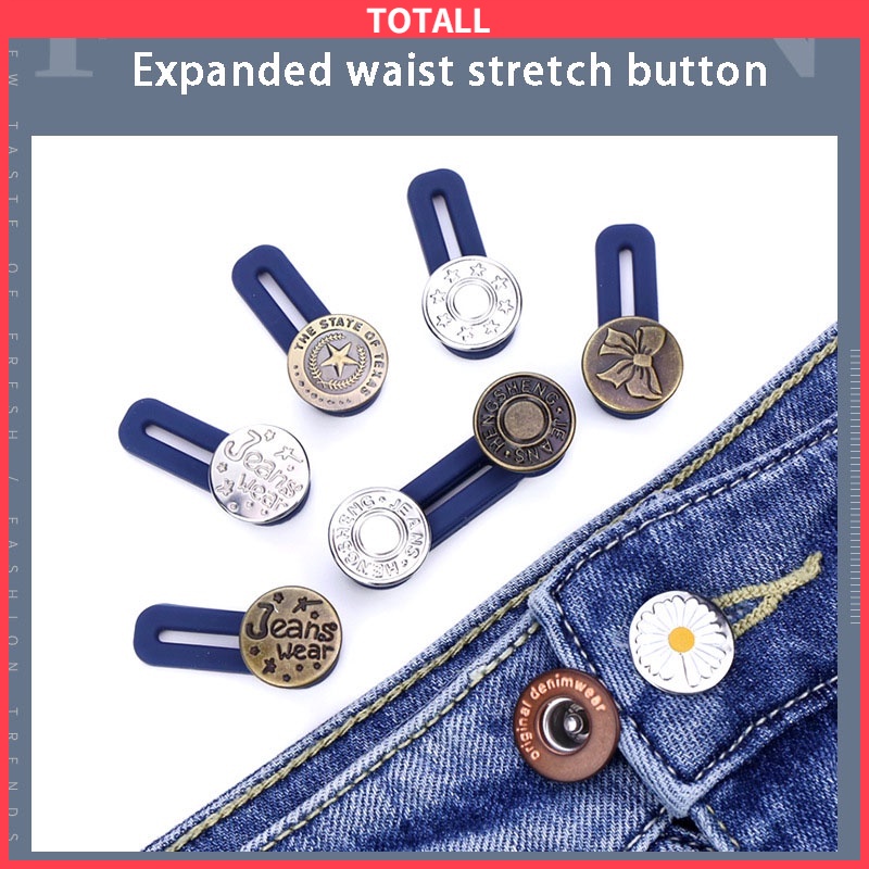 Metal Jeans Button Adjustable Removable Stapleless Untuk Wanita Tombol Logam Zinc Alloy Round Tack Buttons Aksesoris Sri