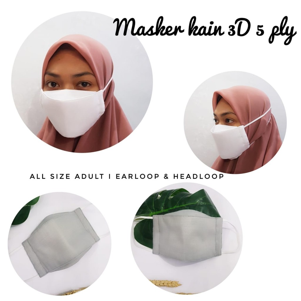 Masker kain 5 lapis dewasa &amp; anak tipe bomber original bisa dicuci ulang