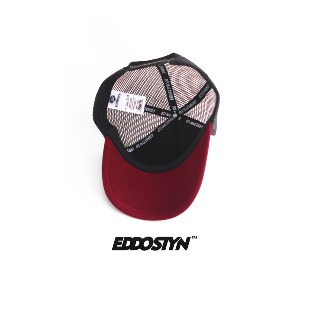 Eddostyn Topi Trucker Jaring Original Distro Pria Dewasa Maron Black