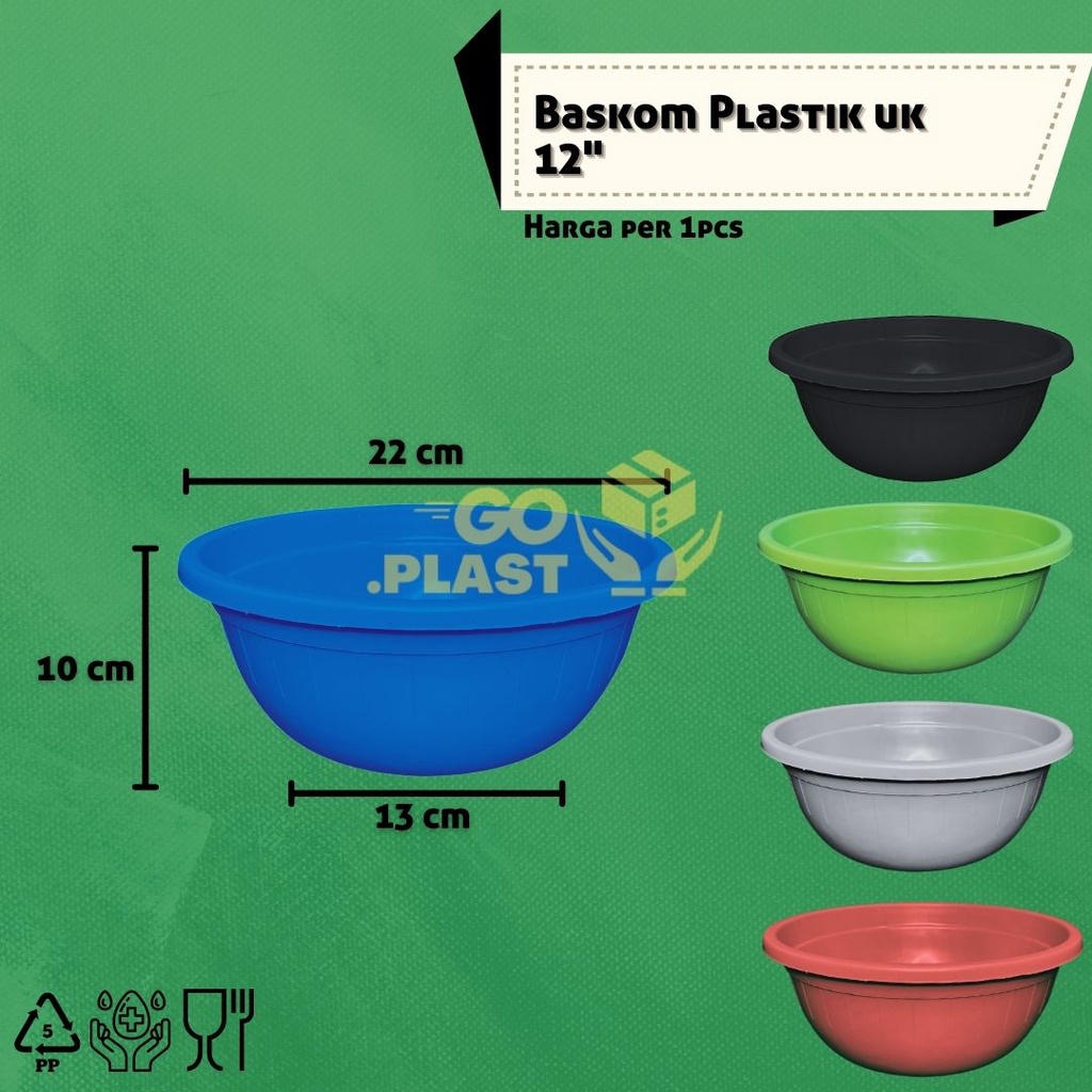 [12PCS/6 PCS] BASKOM PLASTIK BASKOM SERBAGUNA 12&quot;