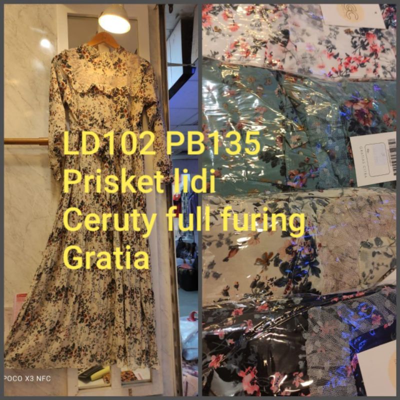Gamis Ceruty Plisket Lidi “ Yuri “