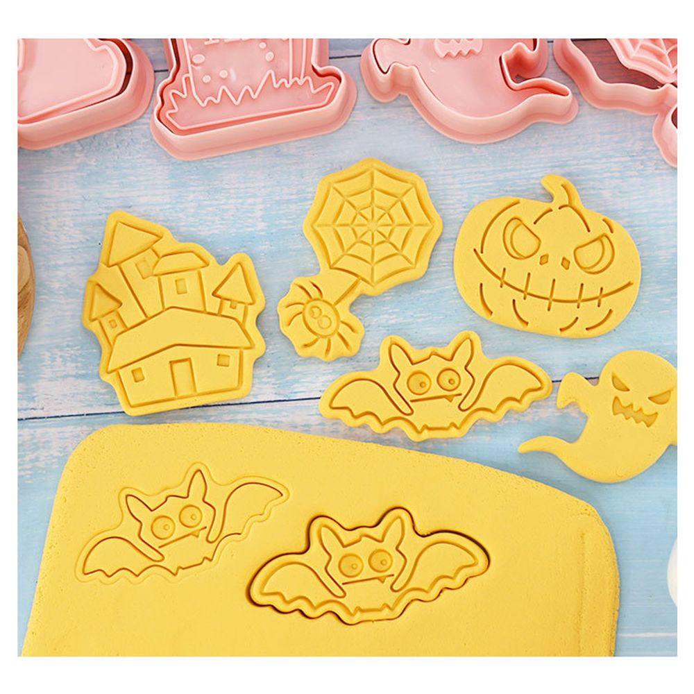 R-FLOWER Cookie Cutters Kitchen Untuk Bayi Anak Labu Hantu Tengkorak Cetakan Kue Halloween Cookie Embos