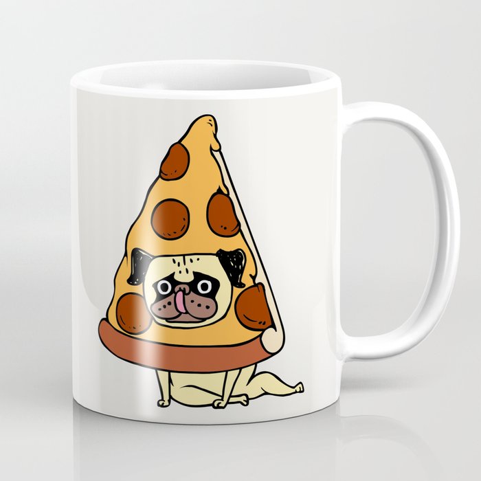 Cangkir Keramik Lucu Pizza Pug