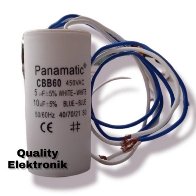 KAPASITOR MESIN CUCI 4 KABEL 4uf 6uf 5uf + 10Uf merk PANAMATIC