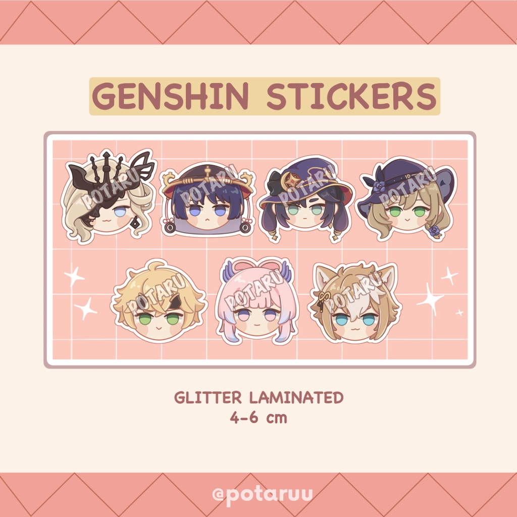 

NEW! [potaru] Sticker Genshin Impact Glitter Die Cut G | Signora Scaramouche Mona Lisa Thoma Kokomi Gorou