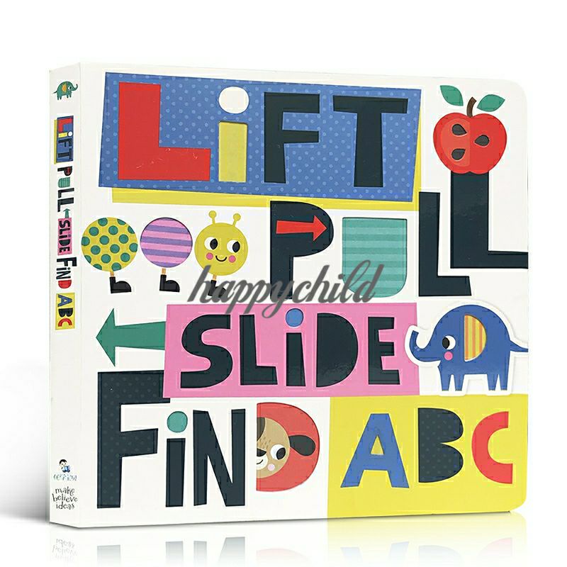 Original lift pull slide find ABC/buku ABC/interactive/pop up/buku anak/Happychild