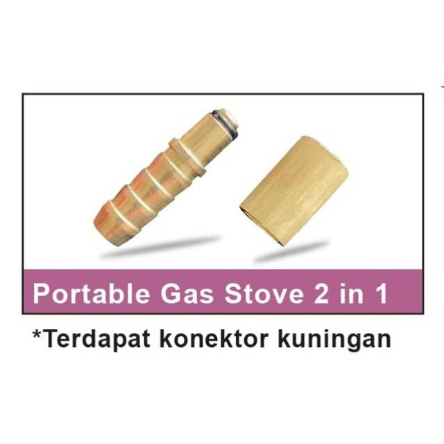 Sambungan Nozzle Kuningan Selang Gas untuk Kompor Portable 2 fungsi