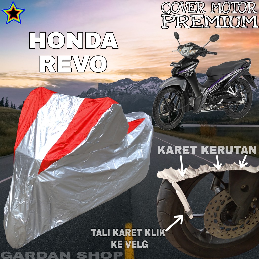 Sarung Motor HONDA REVO Silver MERAH Body Cover Penutup Motor Honda Revo PREMIUM