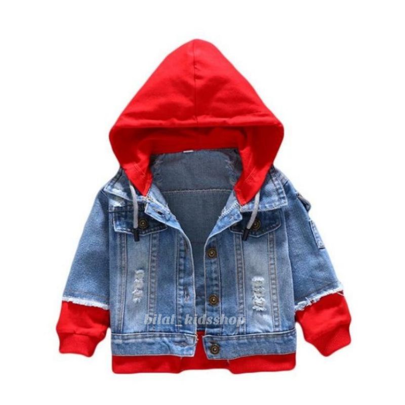 JAKET  JEANS HOODIE ANAK UNISEX 1-10th