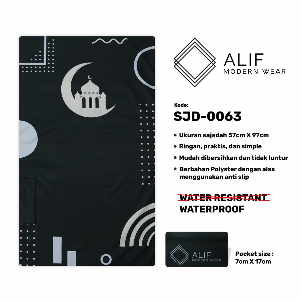 ALIF SAJADAH TRAVEL / SAKU / PORTABLE / WATERPROOF ( ALIF MODERN WEAR SJD-0063 )