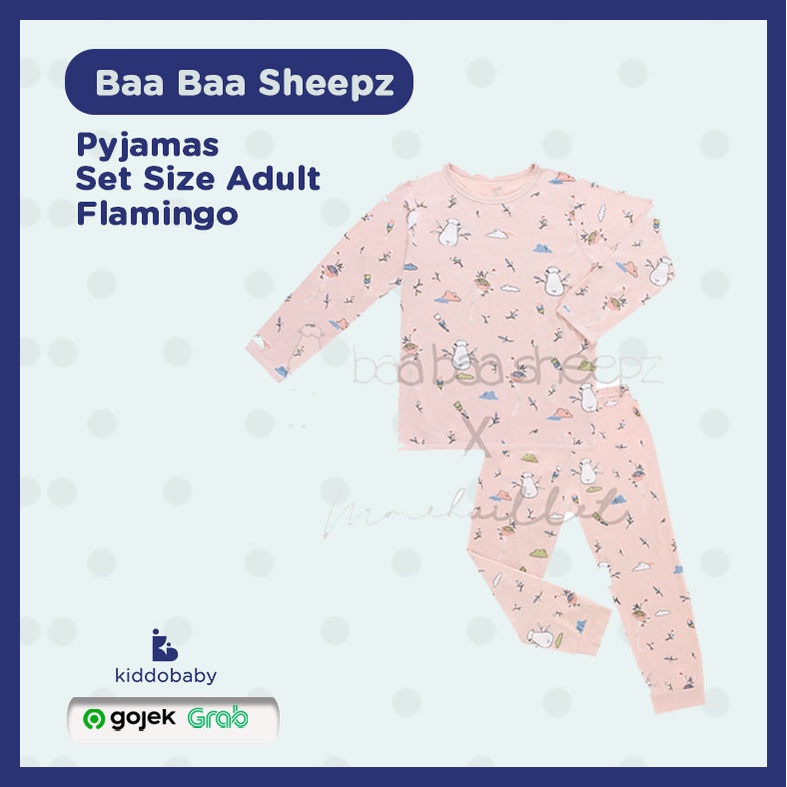 Baa Baa Sheepz Pyjamas Set Size Adult - Flamingo | Baju Tidur Dewasa