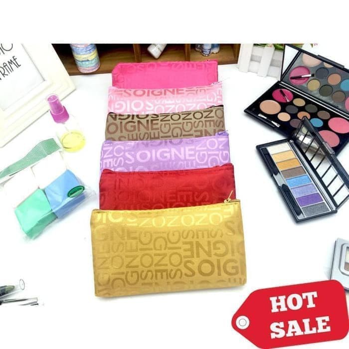 Dompet Make Up Travel Serbaguna Tempat Pensil ABC Kain Tahan Air Tempat Kosmetik Portable